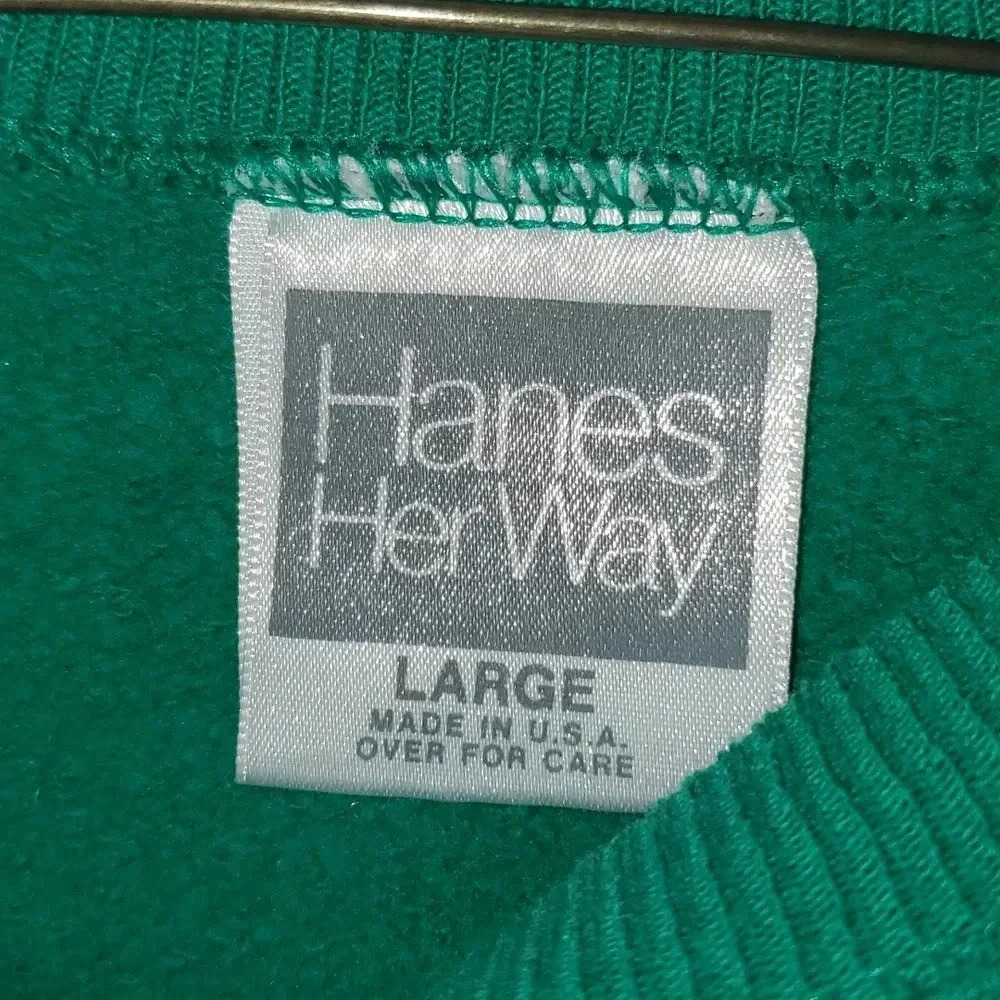 Vintage 90's Hanes Sport Christmas Tree Long Sleeve Sweatshirt - Picture 6 of 6